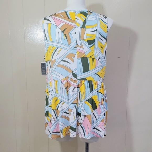 Lane Bryant Multicolor Geometric Sleeveless Pullover Swing Tank Blouse Sz 18/20 - Picture 5 of 6